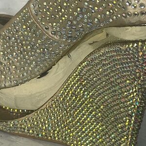 Bedazzled wedge type heel